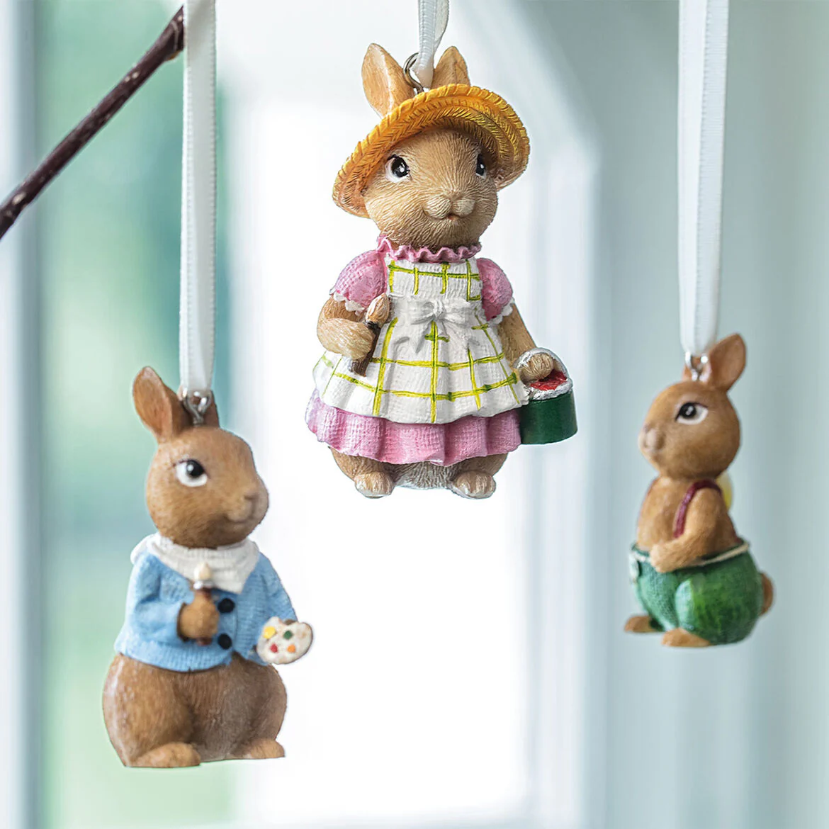 VILLEROY & BOCH Spring Fantasy Accessories Pendagli Coniglietti Set 3 Pezzi 7cm Resina - Image 2