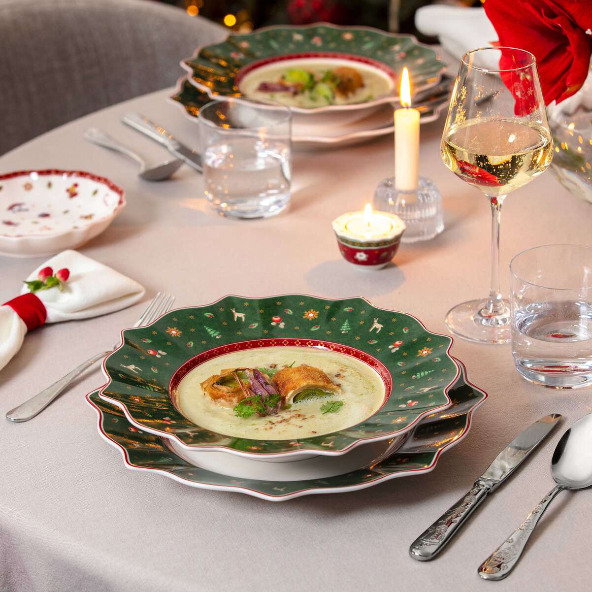 VILLEROY & BOCH Toy's Delight Piatto Fondo Verde 26cm Tavola Natale - Image 3