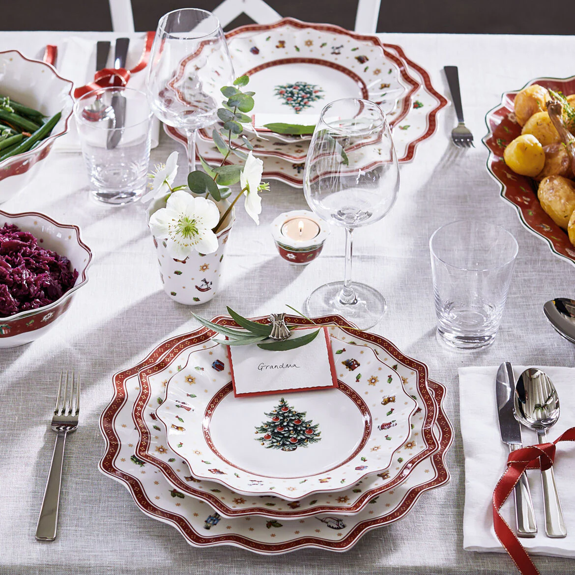VILLEROY & BOCH Toy's Delight Piatto Torta Segnaposto 35cm Porcellana Tavola di Natale - Image 2