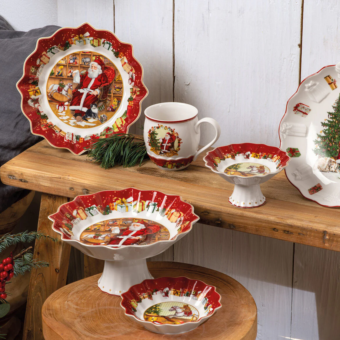 VILLEROY & BOCH Toy's Fantasy Alzata Ciotola con Piede Natalizia 24x12cm Porcellana - Image 3