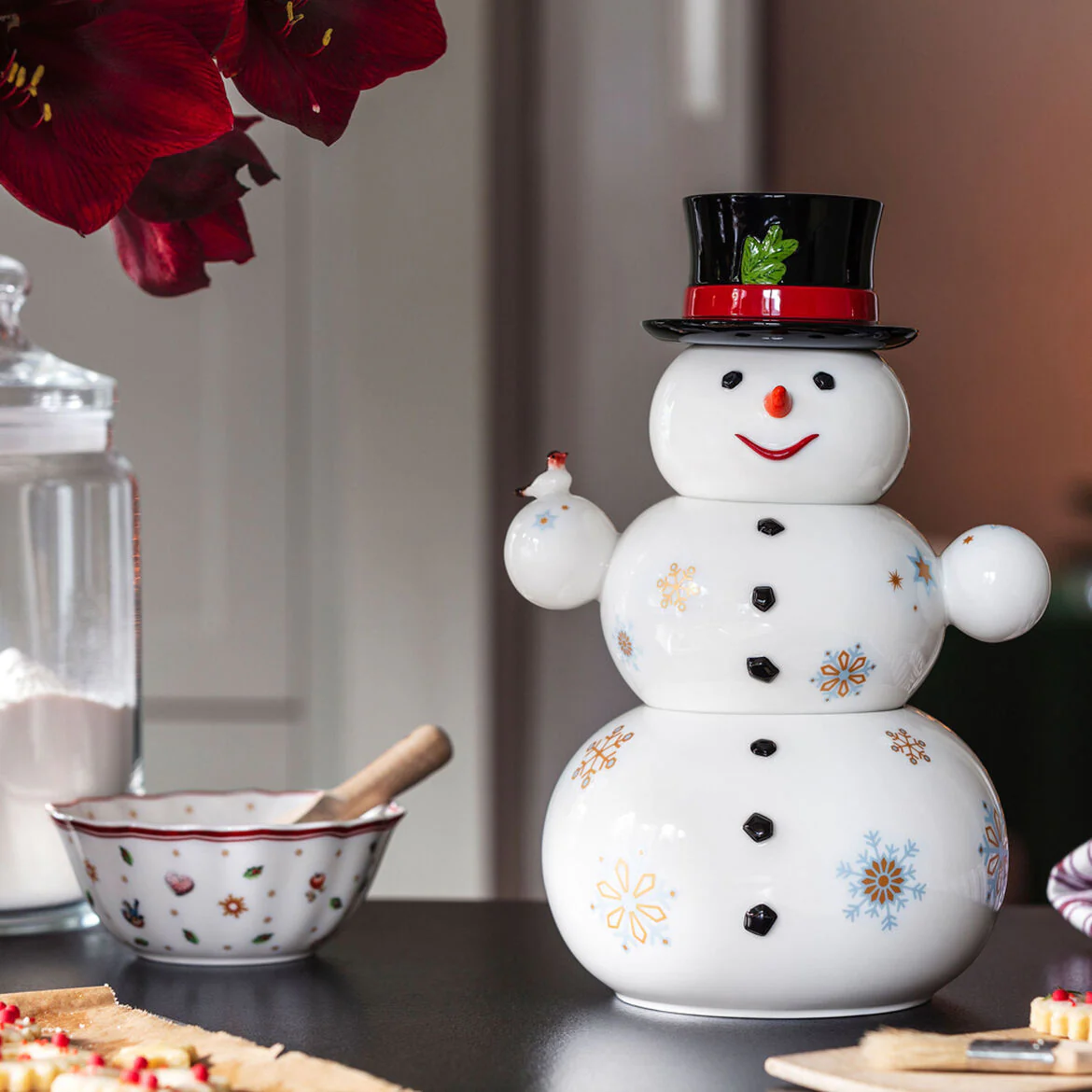 VILLEROY & BOCH Toys Memory Barattolo Pupazzo di Neve 8x15cm Porcellana Decorazione Natalizia - Image 4