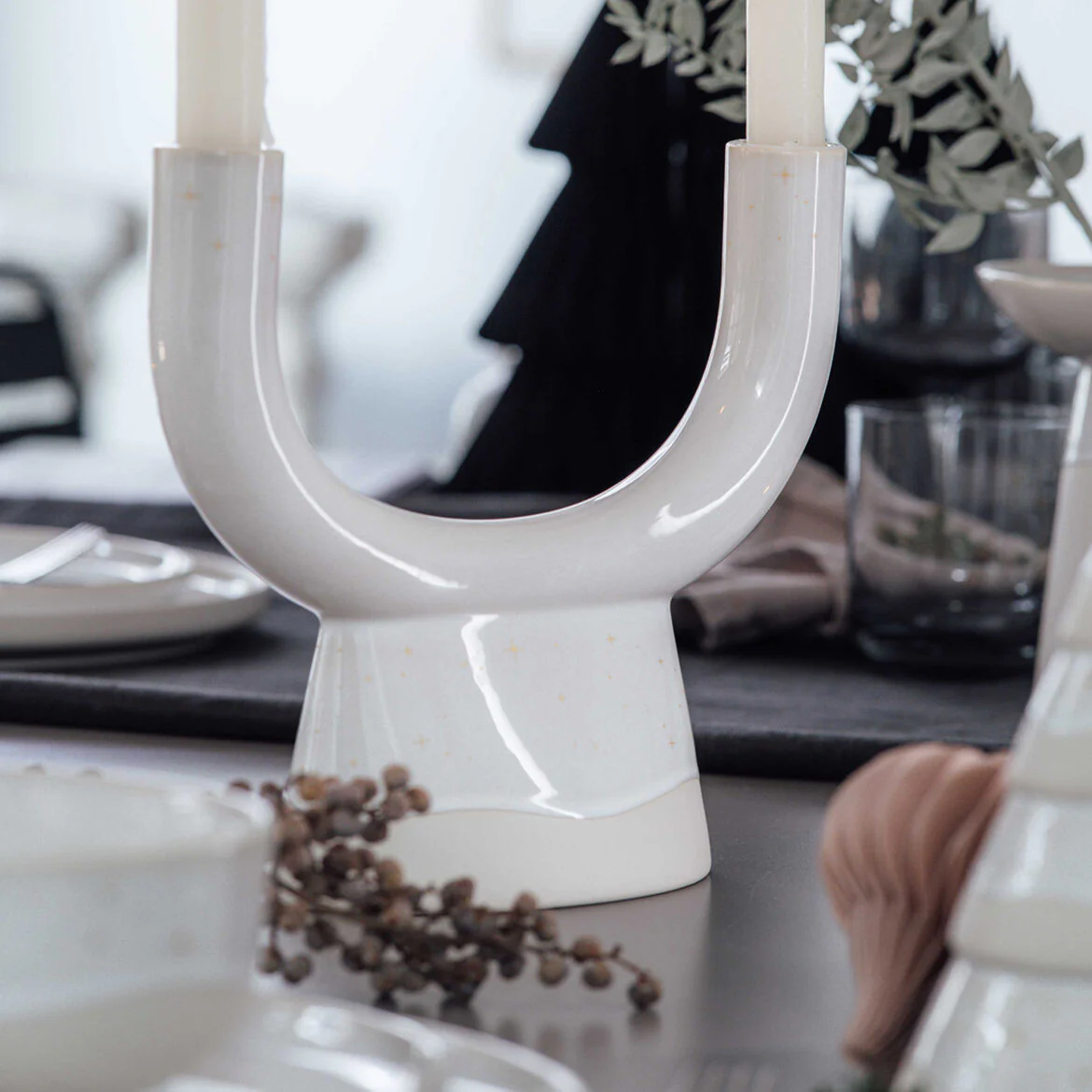 VILLEROY & BOCH Winter Glow Portacandela Due Punte 24x21cm Porcellana - Image 4