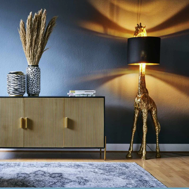WERNS Lampada da Terra Giraffa Oro Nero GiGi 50x40x171cm - Image 5