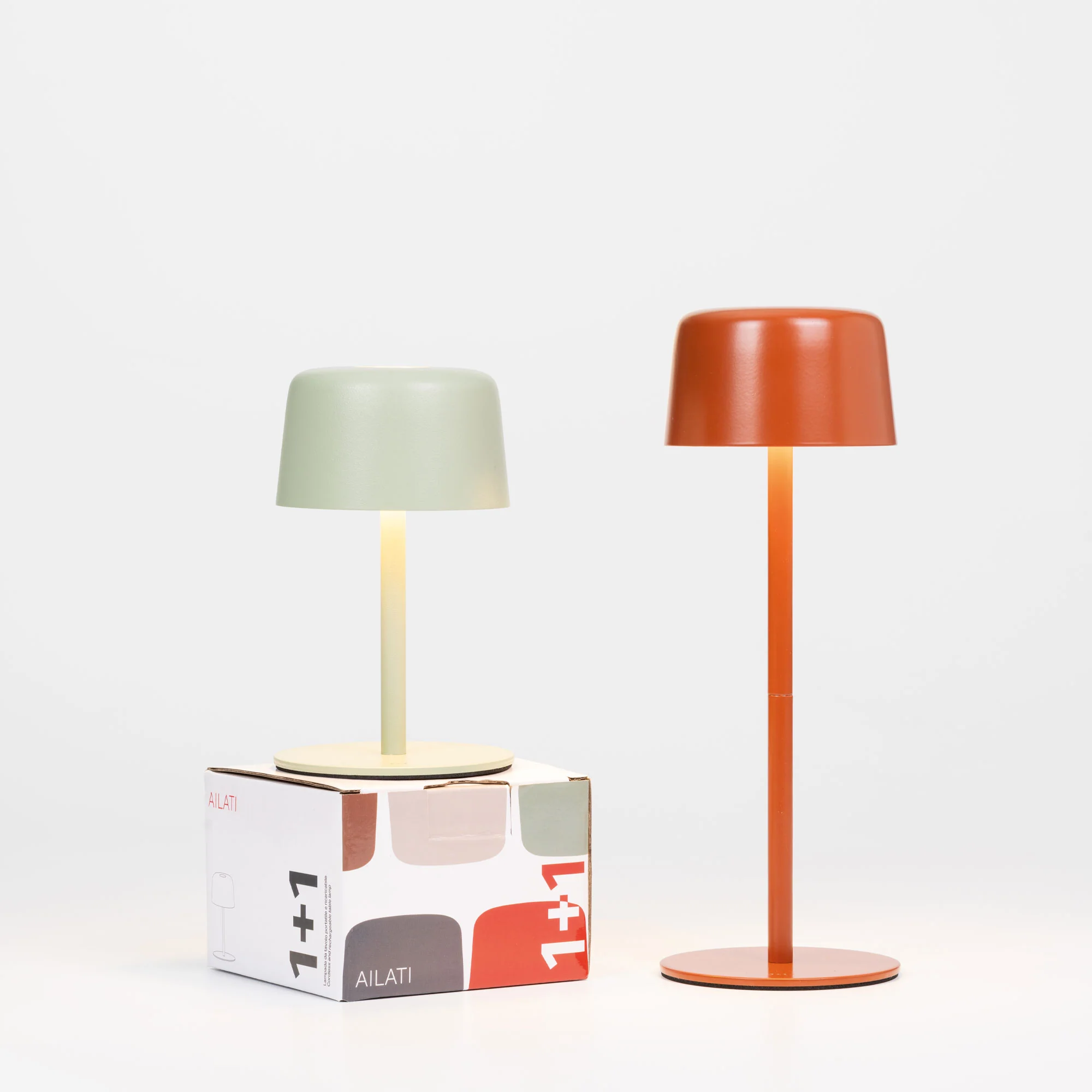 ZAFFERANO Ailati 1+1 Lampada da Tavolo Ricaricabile LED 25/14cm Nero in Metallo - Image 4